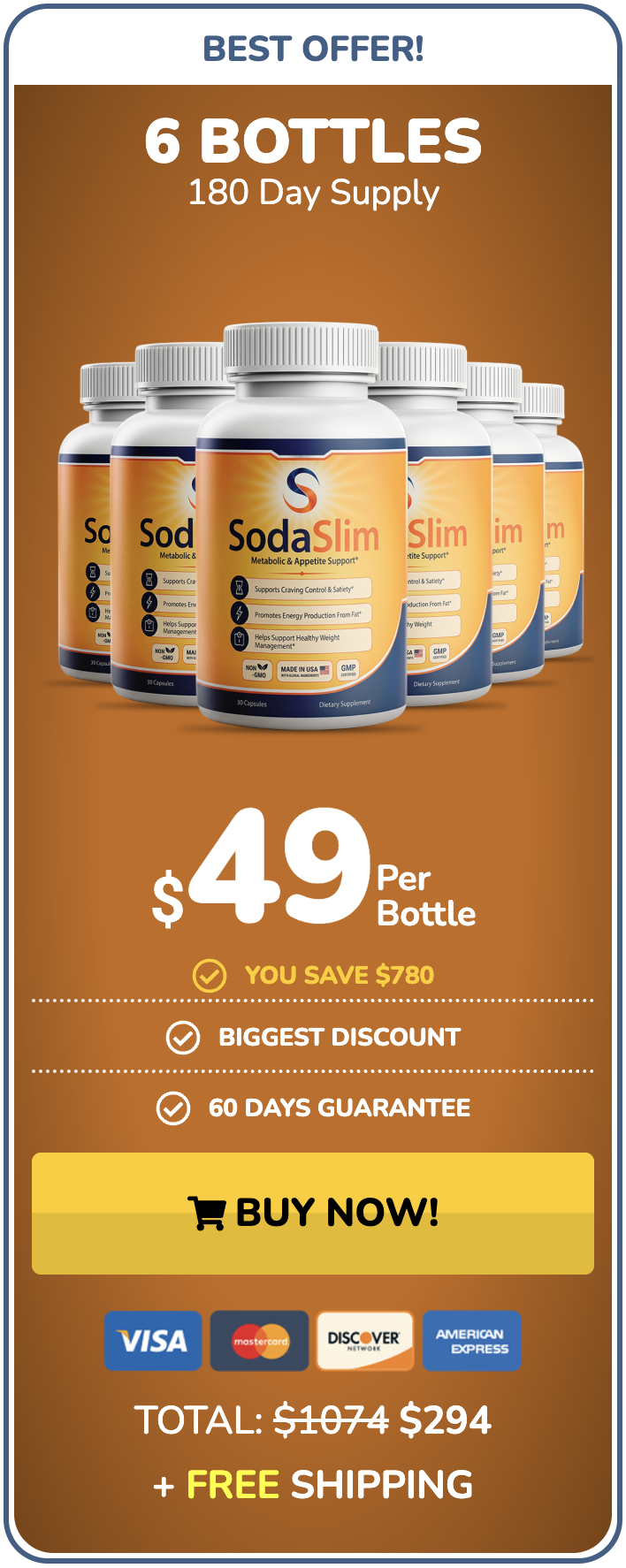 SlimSoda buy now 6 bottles